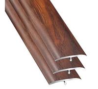 Profilé de transition en 3 parties aspect bois - Profil de seuil de porte en aluminium - En forme de T - Étanche - Joint plat pour fermer les joints de sol (style J)