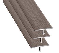 Profilé de transition en 3 parties aspect bois - Profil de seuil de porte en aluminium - En forme de T - Étanche - Joint plat pour fermer les joints de sol (Style K)