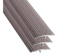 Profilé de transition en 3 parties aspect bois - Profil de seuil de porte en aluminium - En forme de T - Étanche - Joint plat pour fermer les joints de sol (Style C)