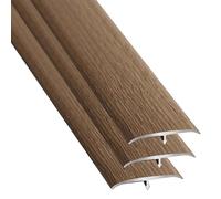 Profilé de transition en 3 parties aspect bois, profil de seuil de porte en aluminium, joint plat étanche en forme de T, pour fermer les joints de sol dans les sols stratifiés (style F)