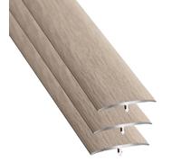 Profilé de transition en 3 parties aspect bois - Profil de seuil de porte en aluminium - Joint plat étanche en forme de T pour sols stratifiés pour fermer les joints de sol (version I)