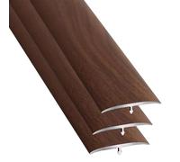 Profilé de transition en 3 parties aspect bois - Profil de seuil de porte en aluminium - Joint plat étanche en forme de T pour fermer les joints de sol stratifiés (version A)