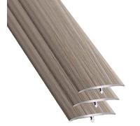 Profilé de transition en 3 parties aspect bois, profil de seuil de porte en aluminium, joint plat étanche en forme de T, joint plat pour sol stratifié pour connecter les joints de sol (style E)