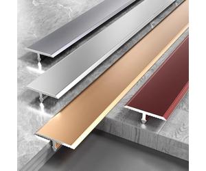 Profilé de transition en aluminium 3 x 90 cm, extra large 20 mm, seuil de porte étanche pour stratifié, parquet, carrelage - Idéal pour chambre à coucher, salon, mur, arrière-plan TV (argenté)