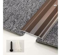 Profilé de transition en aluminium avec vis, bande de seuil de 6 cm de large, profil de seuil plat pour couvrir les joints sur sols inégaux (or rose, 1,3 m)