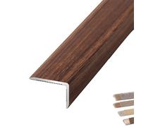 Profilé de Transition En L, Barre de Seuil de 90 Cm pour Carrelage En Bois, Bordure D'escalier, Motif Grain de BoisBandes de Revêtement de Sol Imperméables(Indonesian Ro uge,W1.5CM)