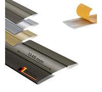 Profilé de transition en métal | Bande de sol en aluminium pour parquet, stratifié, PVC, liège | Forme en C | Pré-percé ou auto-adhésif (Largeur : 36 mm | Longueur : 134 cm, Bronze | Auto-adhésif)