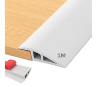Profilé de transition en PVC autocollant - 1 m x 5 cm - Différences de hauteur : 10 mm - Barre de transition - Pour sol - Rampe de seuil - Profilé de transition autocollant - Profilé de transition