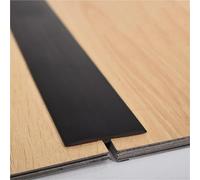 Profilé de transition en T 100 cm x 5 (3,2 pi) - Bordure moquette imitation bois, auto-adhésif, for sols stratifiés vinyle(Black)