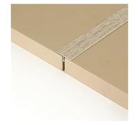 Profilé de Transition en T en Aluminium Bande de Seuil de Sol Bande de Recouvrement, pour Les Espaces Entre Les Carreaux, Finition Grain de Bois, Imperméable(Light Gray,3.3 * 90cm)