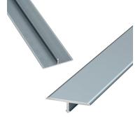 Profilé De Transition En T En Aluminium, Barre De Seuil Métal, Bande De Moulure De Bord Pour Moquette Et Revêtement De Sol, Noir/Argent/Blanc, Pour Les Espaces Entre Les Carreaux(IronGray,20mm)