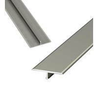 Profilé De Transition En T En Aluminium, Barre De Seuil Métal, Bande De Moulure De Bord Pour Moquette Et Revêtement De Sol, Noir/Argent/Blanc, Pour Les Espaces Entre Les Carreaux(Gungray,30mm)