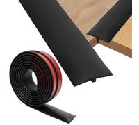 Profilé de transition en Tutamaz T, autocollant, 5 × 300 cm, pour seuils de porte, en PVC, profil de transition, autocollant, pour sols raccordés, parquets, stratifiés (noir)