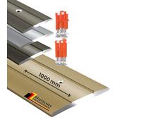 Profilé de transition Firm - Baguette de recouvrement pour parquet, stratifié, PVC, liège - En forme de C - Baguette de sol en aluminium (largeur : 36 mm | Longueur : 100 cm, or | Autocollant)