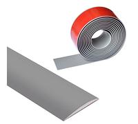 Profilé de transition gris imperméable et autocollant de 5 cm de large Rail de transition en vinyle Barre de transition pour sols Baguette de recouvrement non perforée Seuil de porte à coller - 5 m