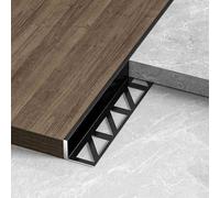 Profilé de transition multifonctionnel pour seuils de porte - Solution pour sols irréguliers, noir 1,2 cm (0,47"), idéal pour les angles de murs, les joints entre carrelage et stratifié, mas