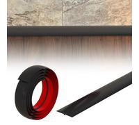 Profilé de Transition Plate, bande de séparation de sol en T, Barre de jonction Pour Couvrir Les Espaces Entre Les Sols En Bois, Les Carreaux(Black,5cm/0.16Ft x 2m/6.6Ft)