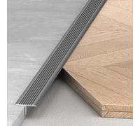 Profilé de Transition pour Moquette et moulure en T en Aluminium (3 pièces x 90 cm), Facile à Nettoyer, pour raccorder Le Bois et Le carrelage. Profilé de séparation Plat en métal découpable