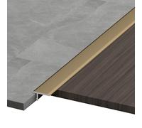 Profilé de transition pour sol 90/100 cm, seuil de porte en aluminium moulé en T, Bande de séparation de sol pour Les Espaces Entre les Carreaux,les Sols en Bois(Gold,2.4x90cm)