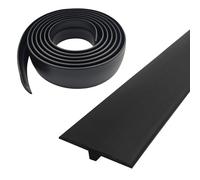 Profilé de transition, profilé en T, autocollant, 5 × 300 cm, en PVC, couvercle plat, pour seuils de porte et sols de raccordement, pour carreaux de sol stratifié, noir, 5 cm × 5 m