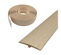 Profilé de transition, profilé en T, autocollant, 5 × 300 cm, en PVC, couvercle plat, pour seuils de porte et sols de raccordement, de carreaux de stratifié, 5 cm × 3 m