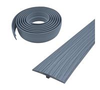 Profilé de transition, profilé en T, autocollant, 500 × 5 cm, en PVC, couvercle plat, pour seuils de porte et sols de raccordement, pour carreaux de sol stratifié, bois gris, 5 × 500 cm