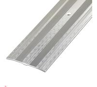 Profilé de transition sol en aluminium, largeur 6 cm, compensation hauteur 20 mm, bande recouvrement for seuils porte/parquets/stratifié/carrelage(Silver)