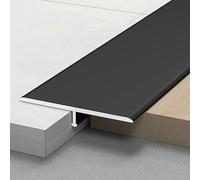 Profilé décoratifs for cadres de porte Bandes de transition en T en aluminium Bandes de seuil for joints de sol for joints de sol, traitements de seuil(Black,50mm 3PCS 90cm/3ft)