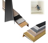 Profilé D'escalier en Aluminium, 90cm Profilé De Bord D'escalier en L pour Carrelage Bois, Profil De Marche en Aluminium Prépercé Ou Autocollant Forme en L (Color : Purple Gold, Size : 70 * 30mm)