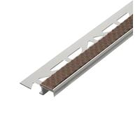 Profilé d'escalier en aluminium avec garniture antidérapante cacao (H= 11 mm, L= 250 cm)
