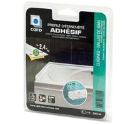 Profilé d'étanchéité adhésif souple - L : 2.4 m - l : 41 mm - blanc