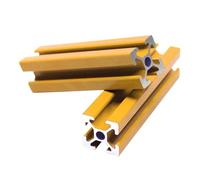 Profilé d'extrusion d'aluminium, 2 pièces Rouge 2020 Extrusion de profil en aluminium 100 mm à 500 longueur Rail linéaire 200 400 for établi d'imprimante 3D DIY extrudé CNC(Golden,450mm long)