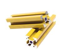 Profilé d'extrusion d'aluminium, 2 pièces Rouge 2020 Extrusion de profil en aluminium 100 mm à 500 longueur Rail linéaire 200 400 for établi d'imprimante 3D DIY extrudé CNC(Yellow,200mm long)