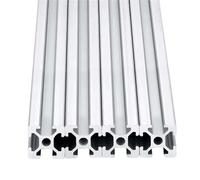 Profilé d'extrusion d'aluminium à fente en T 2020, 20x20 mm, Rail linéaire anodisé for pièces d'imprimante 3D, bricolage, argent noir, 4 pièces(2020 Sliver,300mm)