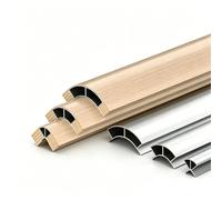 Profilé d'insertion en aluminium à rayon quart de cercle, Bande de remplissage incurvée multi-tailles, Revêtement décoratif sans joint(R 35mm(1-3/8"),L 67in/170cm)