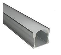 Profilé en aluminium à LED 1 m avec embouts et fixations pour bandes LED jusqu'à 13 mm à partir de rubans de 60 LEDs/m, argenté, 1m Milchig