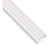 Profilé en aluminium de couleur blanche DL1407 - Barres de 2 m pour rubans à LED avec cache opaque et fixations de montage incluses