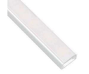 Profilé en aluminium de couleur blanche DL1407 - Barres de 2 m pour rubans à LED avec cache opaque et fixations de montage incluses