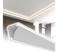 Profilé en aluminium diffuseur LED - Profilé haut de gamme pour éclairage indirect de plafonds et de murs par ruban LED - 29 m (95,1 pi) - Idéal pour les moulures de plafond et les installat