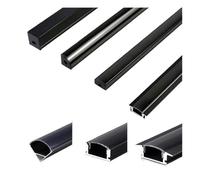 Profilé En Aluminium LED 2-10Pcs, 0,5M Style V/U/YW, Pour Bandes LED 5050 5630, Support De Canal, Couvercle Opaque, Pour Armoire/penderie (LED Non Incluses)(Black 16x12mm,20 pcs)