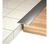 Profilé en T en Aluminium pour Sol Bande de Transition Facile à Couper, Profil Bas, Idéal pour la Jonction Parquet et Carrelage, Invisible Porte Fermée, Élégant Porte Ouverte(Gray,3.3cm*105cm)