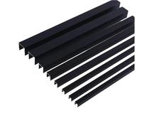 profilé en U en aluminium, Profilé en U équilatéral noir 500 mm, lot de 2, largeur intérieure 15-23, extérieure 17-27(22x12x20mm)