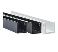 Profilé en U en aluminium « revêtu par pulvérisation » noir RAL 9005 50 x 50 x 3 mm x 2000 mm