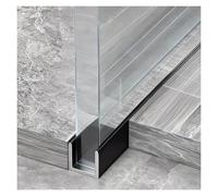 Profilé en u pour porte de douche 2 Profilés En Aluminium En Forme De U De 1 M Pour Verre, Pour Salle De Bain Ou Balcon ; Bordure De Porte De Douche Sans Cadre, Recoupable(Black,12mm(15/32in))