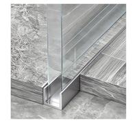 Profilé en u pour porte de douche 2 Profilés En Aluminium En Forme De U De 1 M Pour Verre, Pour Salle De Bain Ou Balcon ; Bordure De Porte De Douche Sans Cadre, Recoupable(Silver,10mm(13/32in))