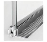 profilé en u pour porte de douche Rail de douche en verre type F avec patin de protection Profilé en F profond Guide inférieur pour porte de douche pour panneaux de 10 12 mm(Grey,W12mm(1/2″))