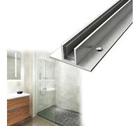 Profilé en U pour Verre Profilé en T pour Canal de Fixation, Largeur 10 Mm | Guide Inférieur en U Encastré pour Porte de Douche en Verre, Rail de Fixation pour Paroi de Douche Sans Cadre(2.1m/82.7in)