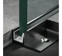 Profilé en U pour Verre Rail Inférieur en Acier Inoxydable | Profilé de Maintien pour Bord de Panneau avec Bande de Protection en Caoutchouc, et Guide Inférieur(Black,1.1m/43.3in)