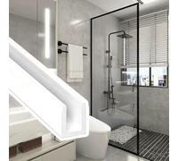 Profilé en U pour Verre Rail Inférieur en Forme de U pour Porte | Guide Inférieur Recoupable pour Paroi de Douche en Verre Sans Cadre, Profilé en U en Aluminium Résistant(White,1m/39.4in)