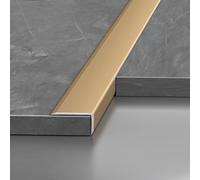 Profilé finition aluminium en L pour parquet et carrelage | Profilé adhésif pour protéger les bords et réaliser une finition soignée(Brushed Bronze,H1W3cmL0.9m)